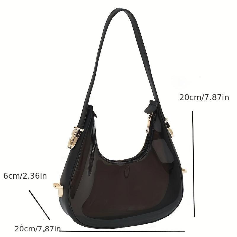 Mini Transparent Crescent Shoulder Bag Clear Acrylic Y2K Underarm Bag
