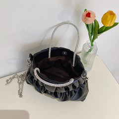 Ruched Satchel Bag Handbag For Party Women's Evening Bag