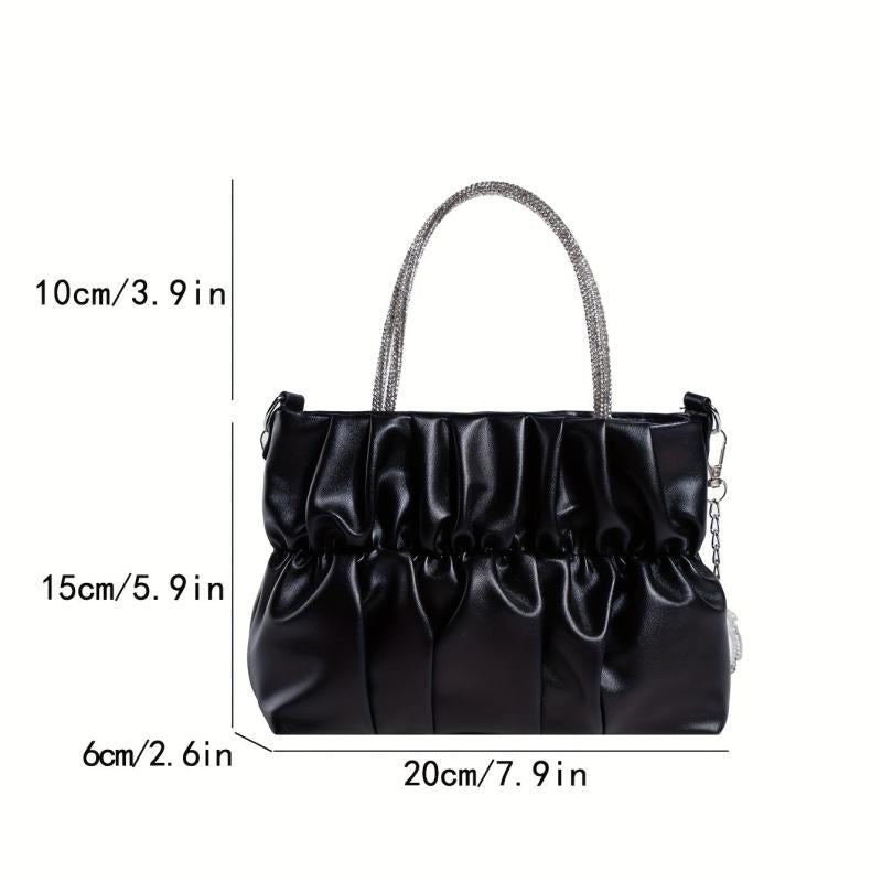 Ruched Satchel Bag Handbag For Party Women's Evening Bag