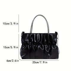 Ruched Satchel Bag Handbag For Party Women's Evening Bag