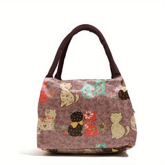 Colorful Heart Print Lunch Bag Insulated Thermal Bento Cooler Bag