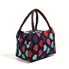 Colorful Heart Print Lunch Bag Insulated Thermal Bento Cooler Bag