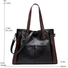 Large Capacity Faux Leather Tote Bag Shoulder Bag
