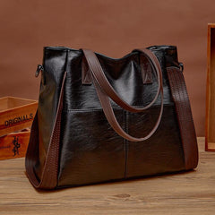 Large Capacity Faux Leather Tote Bag Shoulder Bag