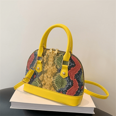 Retro Snake Pattern Crossbody Bag PU Leather Shoulder Bag Women's Handbag