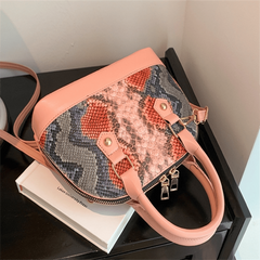 Retro Snake Pattern Crossbody Bag PU Leather Shoulder Bag Women's Handbag