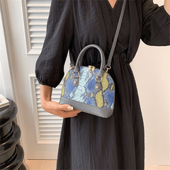 Retro Snake Pattern Crossbody Bag PU Leather Shoulder Bag Women's Handbag