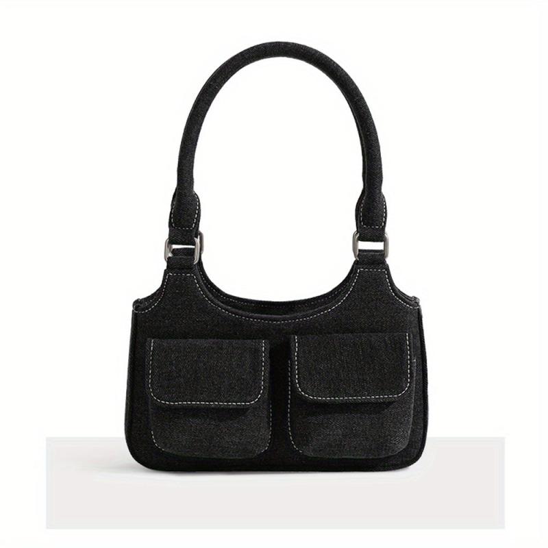 Denim Underarm Bag Stylish Shoulder Bag