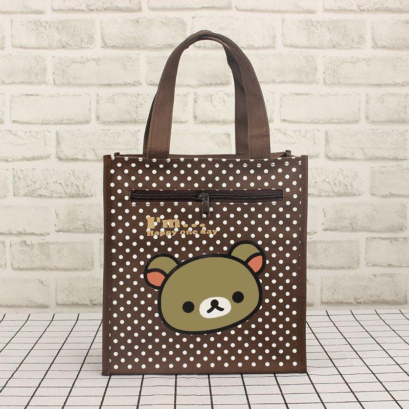 Cartoon Print Canvas Lunch Box Bag Women's Tote Bag