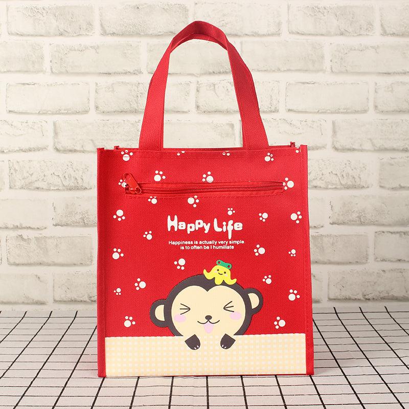 Cartoon Print Canvas Lunch Box Bag Women's Tote Bag