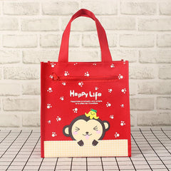 Cartoon Print Canvas Lunch Box Bag Women's Tote Bag