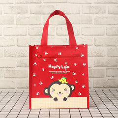Cartoon Print Canvas Lunch Box Bag Women's Tote Bag