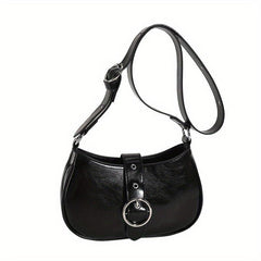 Zipper Crossbody Bag PU Leather Textured Bag