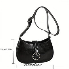 Zipper Crossbody Bag PU Leather Textured Bag