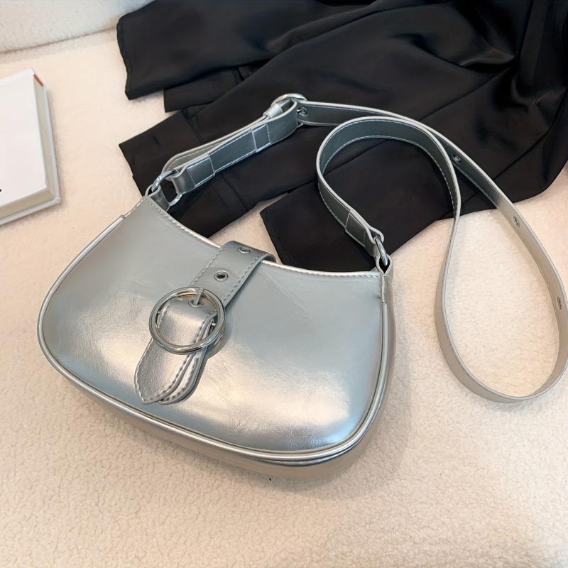 Zipper Crossbody Bag PU Leather Textured Bag