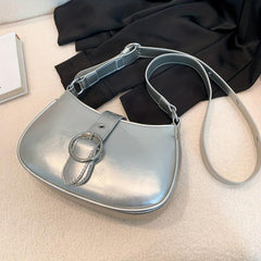 Zipper Crossbody Bag PU Leather Textured Bag