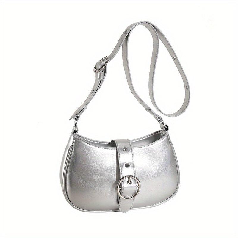 Zipper Crossbody Bag PU Leather Textured Bag