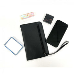 Solid Wallet with Wristlet Faux Leather Coin Purse Zipper Handbags