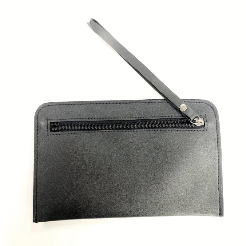 Solid Wallet with Wristlet Faux Leather Coin Purse Zipper Handbags