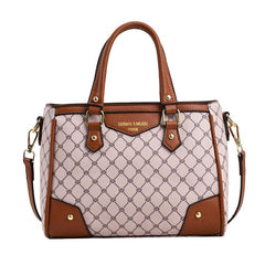 Vintage Geometric Crossbody Bag Retro PU Shoulder Satchel