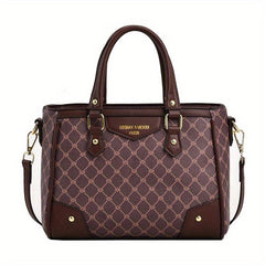 Vintage Geometric Crossbody Bag Retro PU Shoulder Satchel
