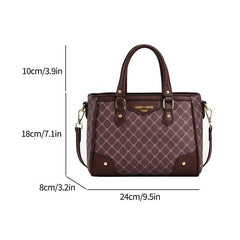Vintage Geometric Crossbody Bag Retro PU Shoulder Satchel