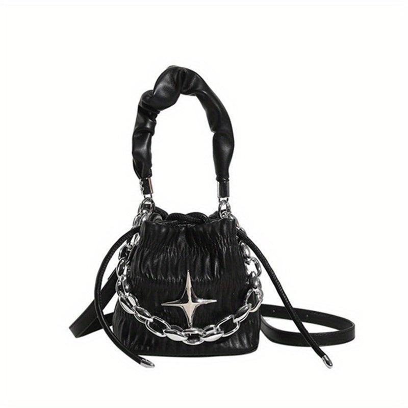 Mini Star Decor Crossbody Bag Y2K Bucket Bag
