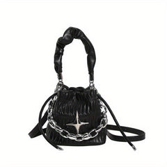 Mini Star Decor Crossbody Bag Y2K Bucket Bag