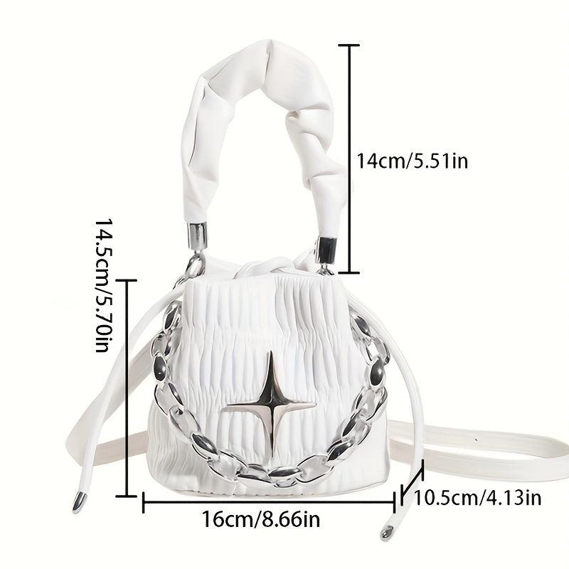 Mini Star Decor Crossbody Bag Y2K Bucket Bag