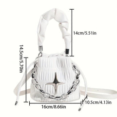 Mini Star Decor Crossbody Bag Y2K Bucket Bag