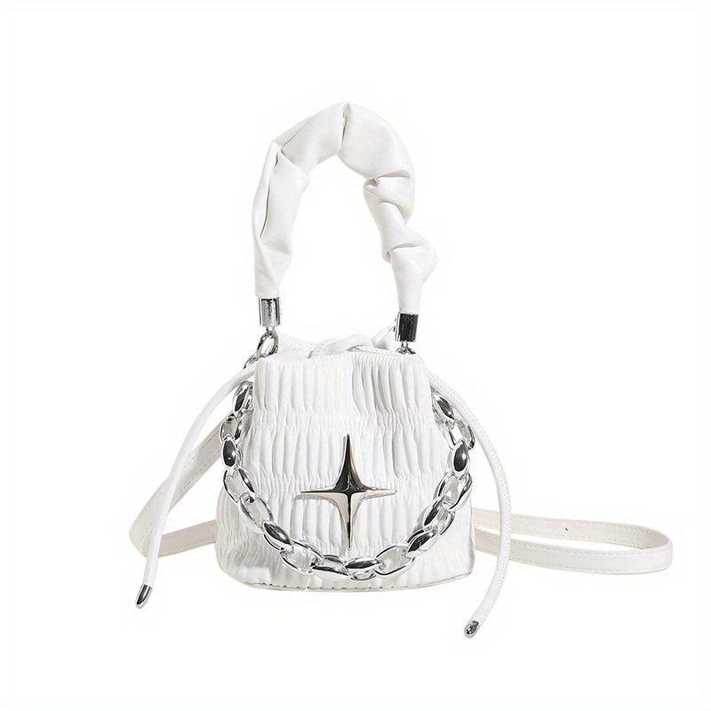 Mini Star Decor Crossbody Bag Y2K Bucket Bag