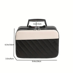Large Capacity Quilted Makeup Bag Portable Cosmetic Storage Pouch