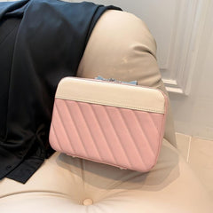 Large Capacity Quilted Makeup Bag Portable Cosmetic Storage Pouch