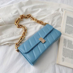 Classic Quilted Underarm Bag PU Leather Purse Women's Shoulder Bag