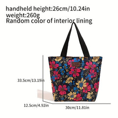 Floral Print Tote Bag Women's Handbag Satchel Purse
