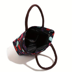 Heart Print Tote Bag Colorful Satchel Lunch Bag Portable Mommy Bag