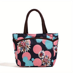 Heart Print Tote Bag Colorful Satchel Lunch Bag Portable Mommy Bag