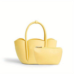 Petal Top Handle Crossbody Bag With Inner Bag PU Leather Classic Shoulder Bag