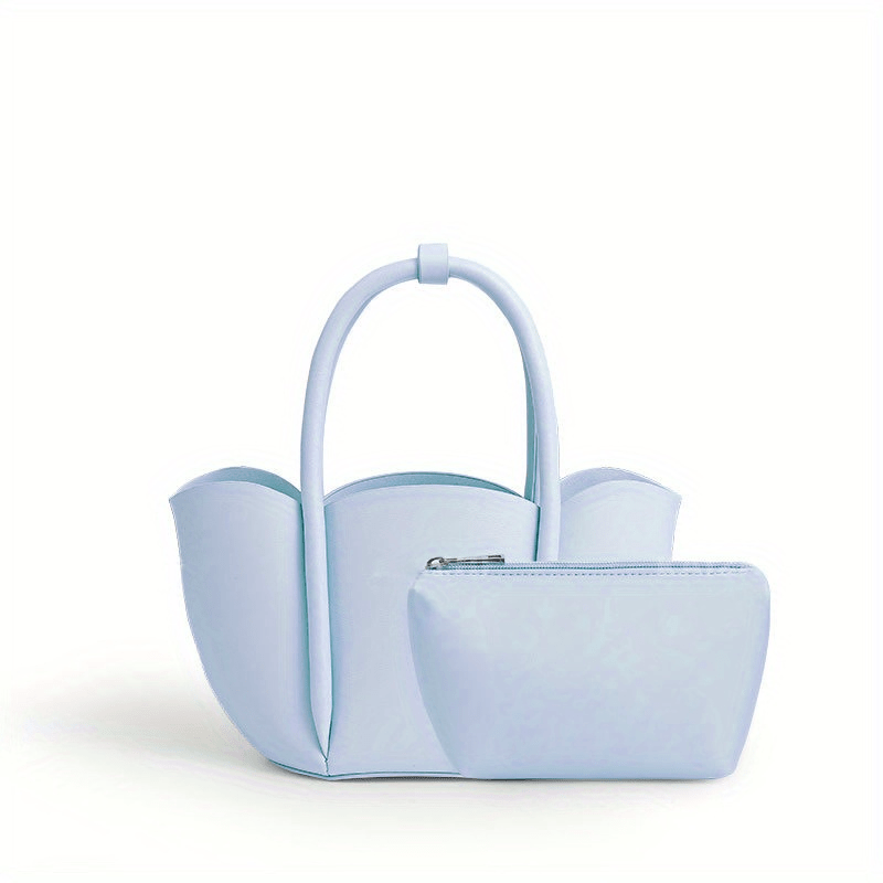 Petal Top Handle Crossbody Bag With Inner Bag PU Leather Classic Shoulder Bag