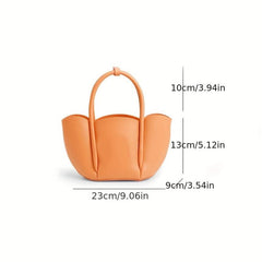 Petal Top Handle Crossbody Bag With Inner Bag PU Leather Classic Shoulder Bag
