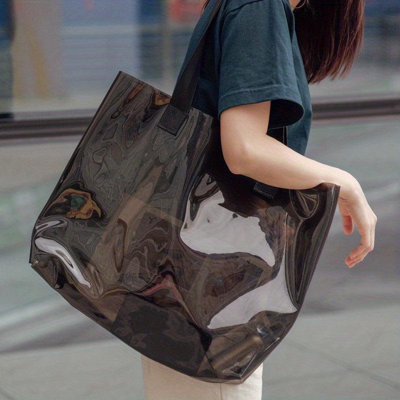 Transparent Laser Tote Bag PVC Beach Handbag Women's Casual Shopping Bag