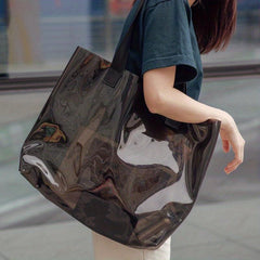 Transparent Laser Tote Bag PVC Beach Handbag Women's Casual Shopping Bag