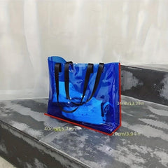 Transparent Laser Tote Bag PVC Beach Handbag Women's Casual Shopping Bag