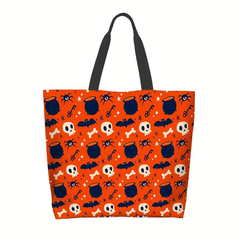 Stylish Cartoon Halloween Pattern Bag Large Capacity Shoulder Bag