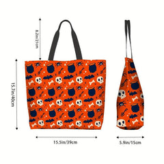 Stylish Cartoon Halloween Pattern Bag Large Capacity Shoulder Bag