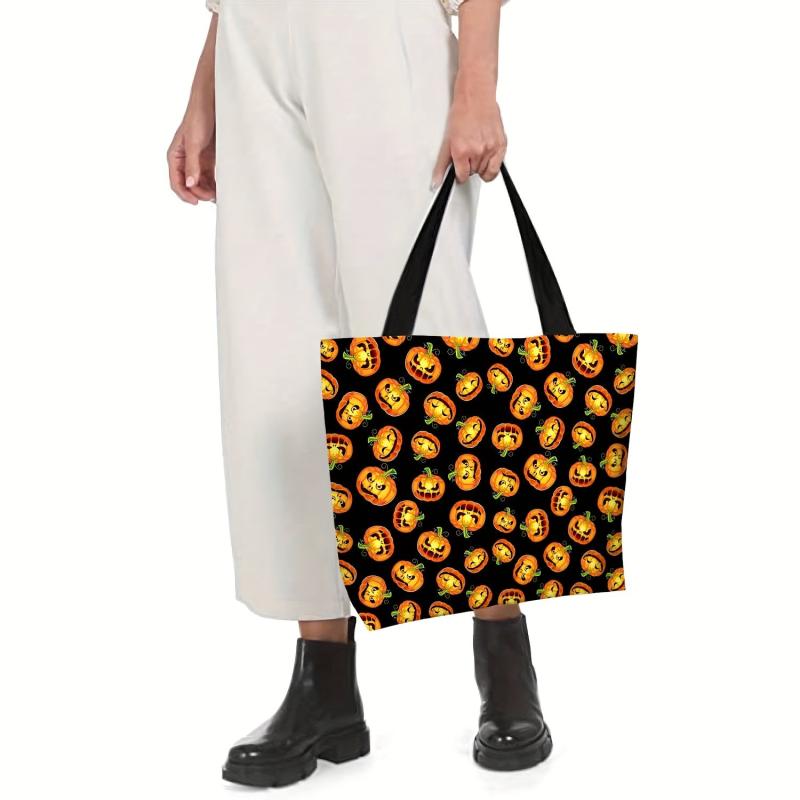 Stylish Cartoon Halloween Pattern Bag Large Capacity Shoulder Bag