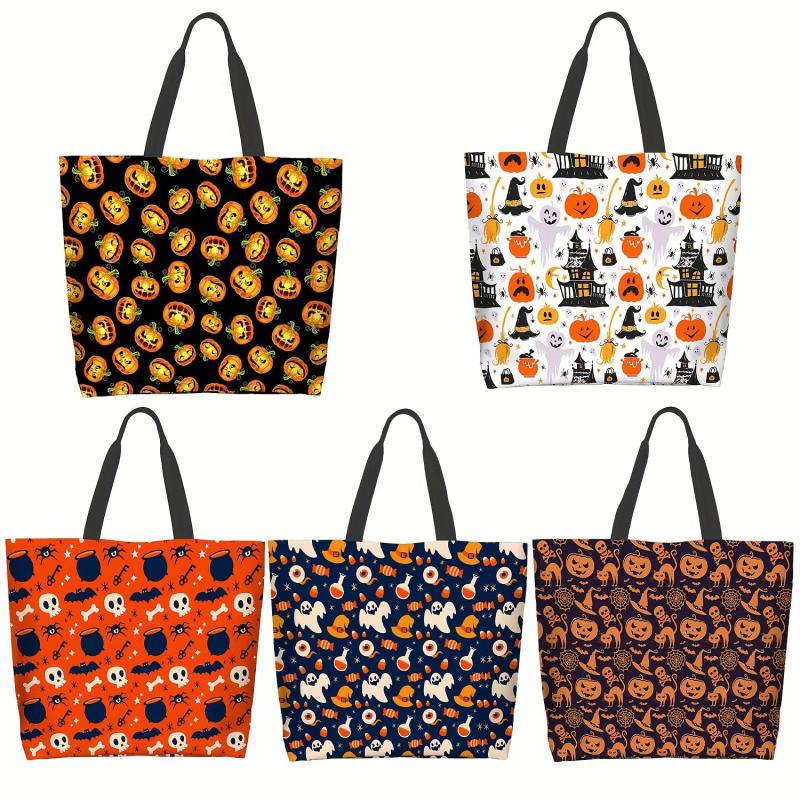 Stylish Cartoon Halloween Pattern Bag Large Capacity Shoulder Bag