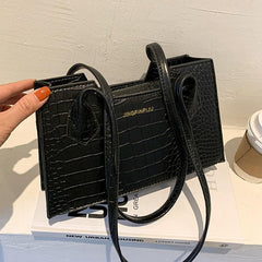 Crocodile Embossed Shoulder Bag for Women