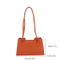 Crocodile Embossed Shoulder Bag for Women