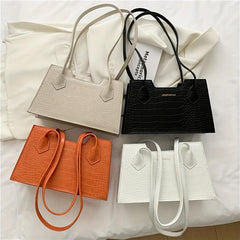 Crocodile Embossed Shoulder Bag for Women